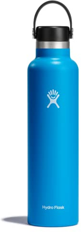 HYDRO FLASK - Water Bottle 709 ml (24 oz) - Vacuum Insulated Stainless Steel Water Bottle with Leak Proof Flex Cap and Powder Coat - BPA-Free - Standard Mouth - Pacific