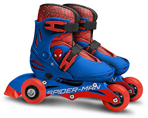 STAMP - 4 Rad Inline Skates - einstellbare Größe 30-33 - SPIDERMAN, Blau