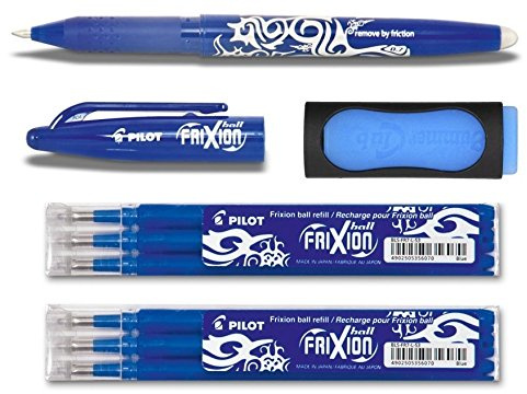 1 Frixion Ball blau + 6er-Set Mine + Radierer