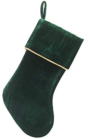 Etistta Classic 20 inch Velvet Christmas Stockings, Christmas Decor Soft Velvet Stockings for Christmas Fireplace Decorations (Green)