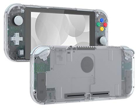 eXtremeRate Coque pour Nintendo Switch Lite Console avec Boutons & Verres Trempé Protection Écran pour Switch Lite,Transparent