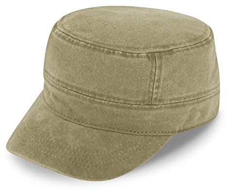 fiebig Army GI-Cap in Washed Cotton | Klassische Arbeitsmütze mit Klettverschluss | Militär Outdoor Kappe aus Baumwolle