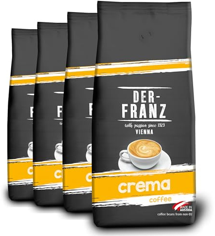 Der-Franz Crema Café, granos enteros, 4 x 1000 g