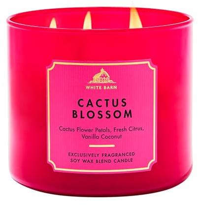 Bath & Body Works Cactus Blossom 3-Wick Candle - Scented Candle for At-Home Use - Long-Lasting, Room-Filling Fragrance - High Fragrance Oil Concentration - Soy Wax Blend