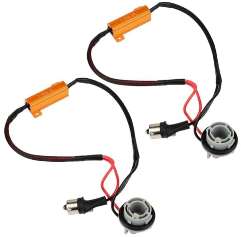 Widerstandsverbinder, 2pcs / Set Lastwiderstandsstecker Kabel Kabelbaum LED Blinker Ersatz für Glühbirne Rot mit Lastwiderstand 1156 Lastwiderstand 1156 Widerstand P21w LED Widerstand