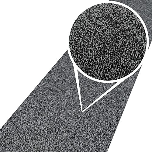 ANRO Teppich Teppichläufer Flur Schlafzimmer Küche Wohnzimmer Küchenläufer Küchenteppich rutschfest Meterware Tamara Grau 120x50cm
