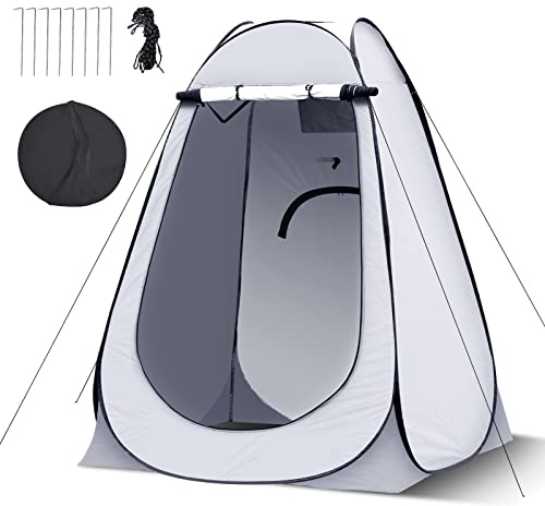 LEMROE Outdoor Pop Up Changing Tent with Good Ventilation Privacy Space | Toilet Tent for Outdoor Changing, 1 Door and 3 Windows, Windproof Rainproof Polyester Sun Shelter for Picnic Fishing Beach