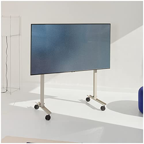 Pedestal Straight Rollin' TV Ständer Rollbar für Bildschirm 40 bis 70 Zoll | Mobiler Fernsehständer mit Rollen | Fernseher Rollwagen | Stilvoller TV Rollständer (Grau)