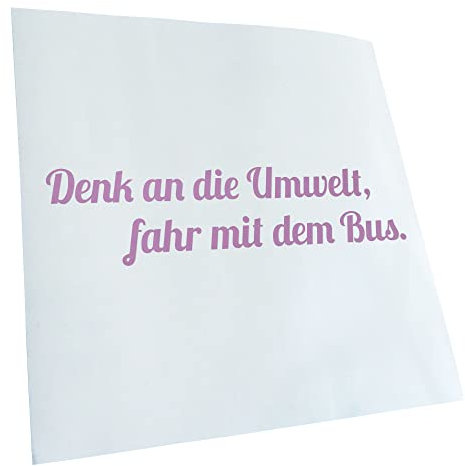 Kiwistar - Autoaufkleber - Flieder - 20x5cm Denk an die Umwelt - Heckscheibe Auto Aufkleber wetterfest für Kfz LKW Mofa Truck - Sticker außen selbstklebend Tuning Zubehör für Fenster Fahrzeug Scheibe