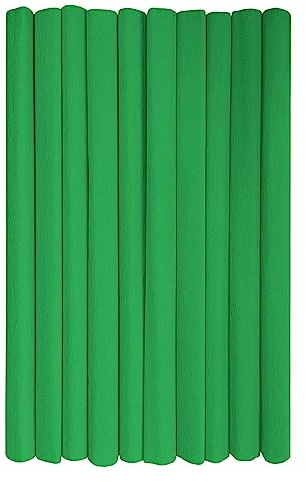 Interdruk - Crepe Paper Rolls for Kids, DIY and Decorations - Pack of 10 Reels (50cm x 200cm, 28g/m2) - 23 Green