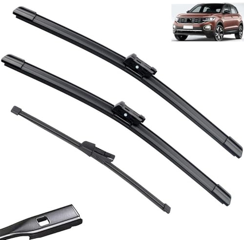 Essuie-glace voiture Pour VW T-Cross T Cross 2018-2023 Lames d'essuie-glace avant arrière en caoutchouc souple Essuie-glace auto 26 18 10(3 wipers)