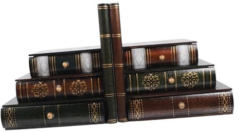 STOBOK Kasten Europäische Retro-Buchstützen antikes Buch zur Dekoration gefälschte Buchbox bücherregal bookend behälter zierleisten Holz Aufbewahrungskisten aus Holz Buchenden dekorativ
