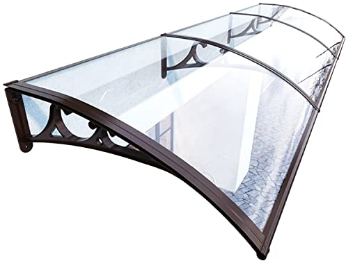 Vordach für Vordertür, Terrasse, Veranda, Markise, Unterstand, Regenüberdachung aus Polycarbonat für den Außenbereich, Garten, Balkon, Terrasse, Veranda, Halterung aus Aluminiumlegierung (Farbe: