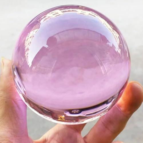 FGDIUCVN Bola De Cristal De 80mm,Esfera Curativa De La Suerte,Accesorios De Fotografía,Decoración del Hogar,Accesorios Mágicos,Regalos,Artesanías,Rosa,80mm