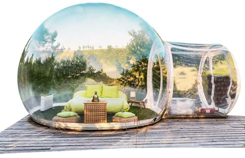 Transparentes Campingzelt, Aufblasbares Bubble-Campingzelt Für Den Außenbereich, Durchsichtige Kuppel-Campinghütte Mit Leisem Luftgebläse, DIY-Outdoor-Familien-Camping Im Hinterhof