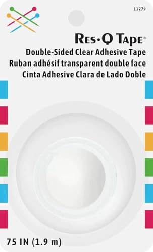 Res-Q-Tape, 2-Yards, Double-Sided Adhesive Tape for Sewing, Care & Repair, Clear
