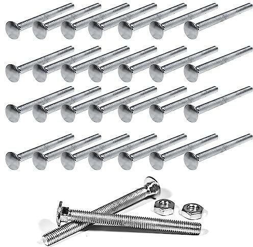 AZKEEGREY 40 Pack M8 Coach Bolts Stainless Steel Coach Bolts and Nuts, 90 mm Fully Thread Coachs Bolt