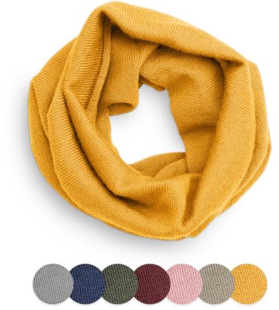 Ehrenkind® Schlauchschal für Kinder aus Feinster Merino Schurwolle | Safran | Made in Germany | Unisex Loop Schal | Halstuch | Ideal im Herbst und Winter