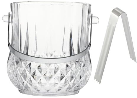 PHENOFICE Handgefertigter Glas-eisbehälter Mit Griff Eleganter Eiskübel Für Partys Zum Kühlen Von Wein Und Bier Langlebig Und Praktisch Für Jeden Anlass