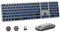 Clavier Souris sans Fil Retro eclairé, AZERTY Clavier et Souris sans Fil Rechargeable, Clic Silencieux pour Windows PC, Ordinateur, Gris