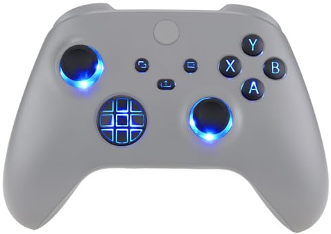 eXtremeRate DTF LED Tasten V2 Kit für Xbox Series X/S Controller, RGB LED Flexkabel&Ersatz Leucht Knöpfe D-Pad/Touchpad/Face Button/Thumbsticks Zubehör für Xbox Core Controller Model 1914-Schwarz