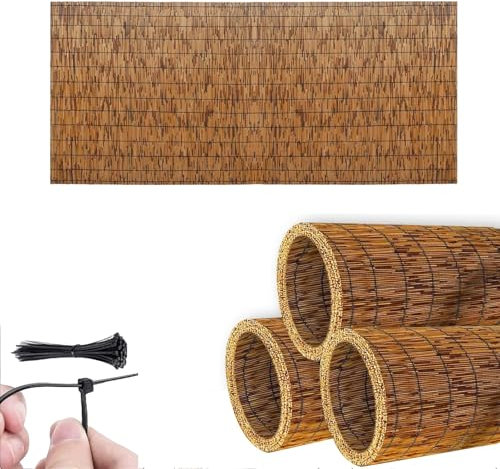 BZCKBZ Natürlicher Schilfzaun, Balkonverkleidung Zaunblende Schilfrohrmatte Dekorative Sichtschutzzaun Zuzuschneiden Für Gartenbalkon Außenveranda(80x200cm(2.6x6.6FT))