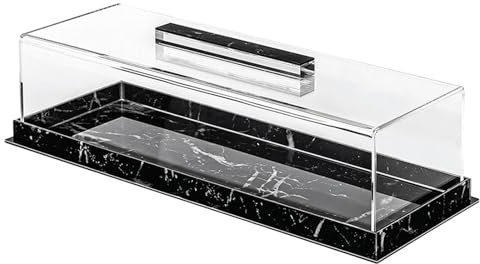 Bandeja rectangular para tartas con tapa transparente, soporte acrílico para tartas, a prueba de polvo, apto para tartas y postres
