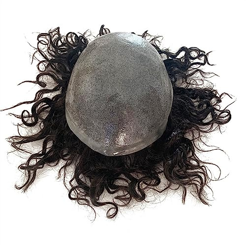 Parrucca Uomo Parrucchino riccio da 24 mm for uomo Durevole Base completa in PU Parrucchino da uomo Capelli umani Protesi capillare Sistema di sostituzione dei capelli traspirante Posticci da uomo Pro
