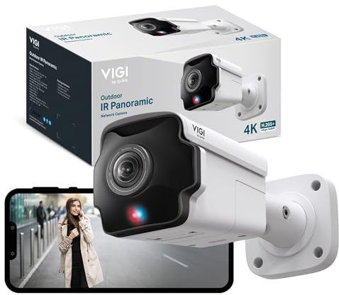VIGI InSight S385PI 4K 8MP Outdoor IR Panoramic Bullet Network Camera, Supports PoE, 180° Panorama Security Camera, People & Vehicle Analytics, Human & Vehicle Classification, IK10 Vandal Proof