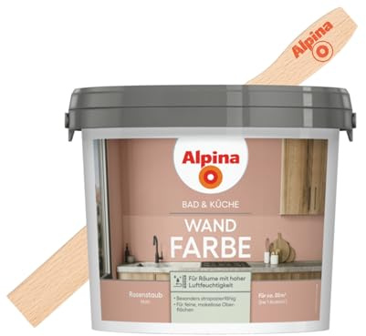 Alpina Bad & Küche Wandfarbe Rosenstaub matt – inkl. Rührholz – 2,5 Liter