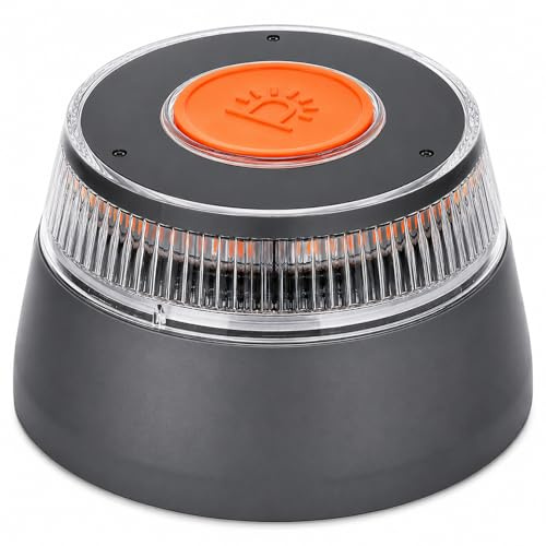 TIENDA EURASIA - Baliza V16 Homologada Dgt con Geolocalizador | Luz de Emergencia Coche | Incluye Tarjeta Sim 12 Años | Base Magnética | Impermeable IP54 | Pilas Incluidas (Pack 1)
