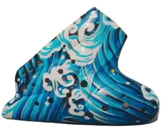 Ocarina Flauto di ocarina tripla con chiave professionale, strumento musicale raro for principianti, flauto accessori(Color 2)