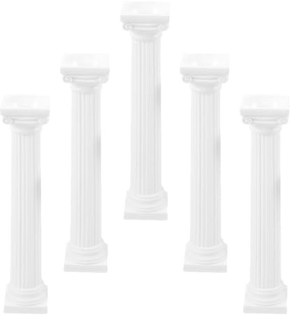BESPORTBLE 5 Stück Pack Kleiner Römische Säulen aus Strapazierfähigem Material 45 Zoll Quadratisch Weiße Tisch und Gartendekoration Vielseitige Fotorequisite für Eingangsbereich und