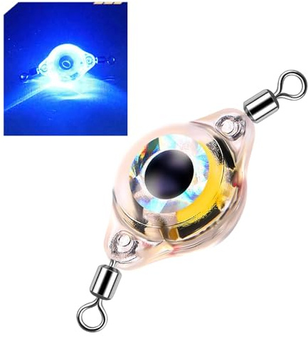 Zktfyshk Leurres de pêche à la traîne sous l'eau Clignotant Cuillères de pêche LED Appâts Clignotant Double émerillons Leurre de pêche de nuit Leurre Lumière LED pour professionnel