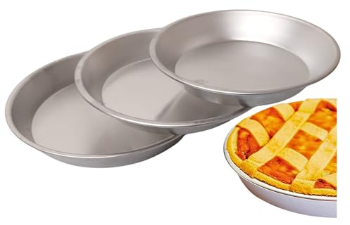 OPIROS Tortiera Tonda Svasata Ruoti Per Pastiera Crostata Pizza Set di 3 Teglie Ø 16/18/20 In Alluminio Riutilizzabile