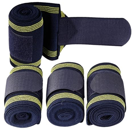 Bandages De Soutien Pour Chevaux Bandage Élastique De Soutien Protecteur | 4 Rouleaux de Bandage pour Jambe de Cheval Vétérinaire Prévention Dommages Tendons Entraînement Course Jarret Genou Chevi