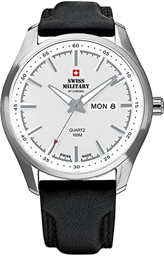 Swiss Military Reloj para Hombre Analógico de Cuarzo Suizo con Brazalete de Piel de Vaca SM34027.06