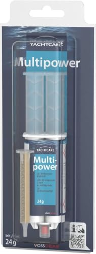 Yachtcare MULTIPOWER 2K - Kleber, Grau, 24 g - Allzweckkleber | Für GFK, Aluminium, ABS, Edelstahl, PVC & mehr – Verarbeitungszeit ca. 4–7 Min., Endfestigkeit 24 Std.
