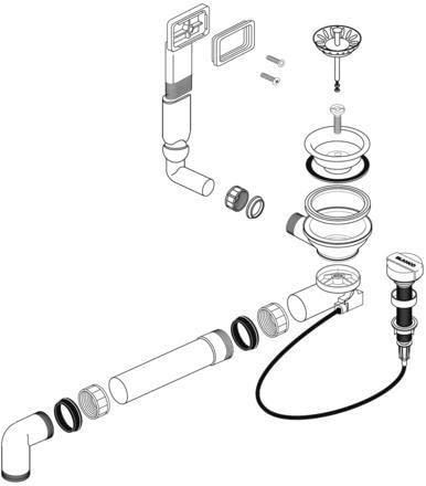 Blanco Drain Fitting 3½ Inch with Drain Remote Control | Recommended for Blanco Dana, DINAS, Lantos, LEMIS, LIVIT, Median, TIPO and TOGA Sinks | Robust & Durable Drainage | Easy to Assemble