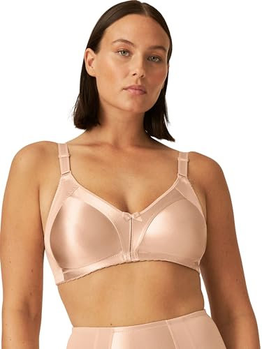 Naturana® Minimizer Bra - Wireless [Cup B-G] | Maximum Support with Cut Design & Wide Straps | Elegant Minimizer Bra for a Visually Smaller Cup Size 34 Light Beige F