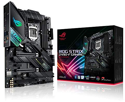ASUS ROG Strix Z490-F Gaming Mainboard Sockel 1200 (ATX, Intel Z490, USB 3.2 Gen 2, HDMI 1.4, AI Overclocking, 2x PCIe M.2- Steckplätze, Aura Sync)