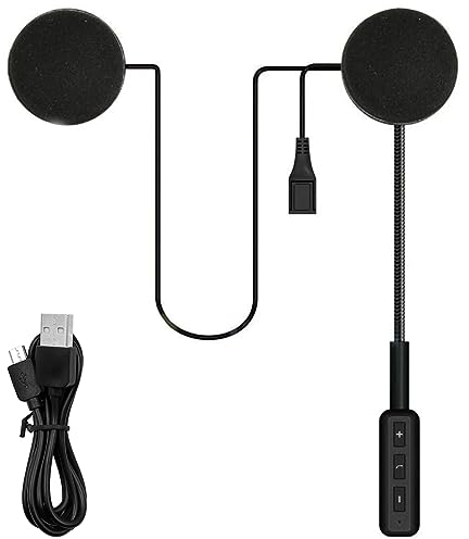 Alnicov Motorradhelm-Funkkopfhörer, All-in-One-Funkkopfhörer mit Bluetooth 5.0+EDR, Schwarz, Over-Ear, für Motorradfahren, 8 Stunden Akkulaufzeit, 30 Meter Reichweite, ABS Material