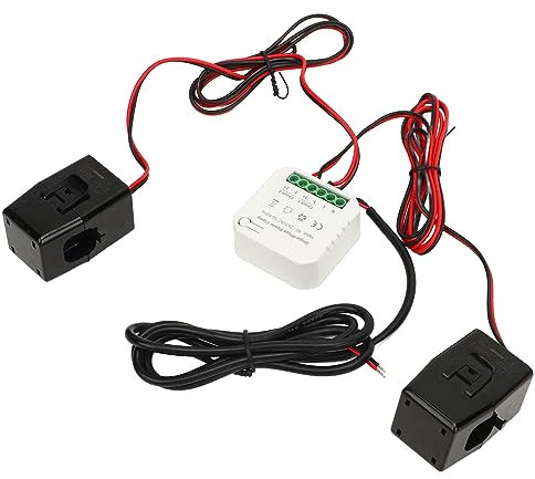 Fyearfly Contatore di Potenza WiFi CT, Misuratore di Energia Intelligente KWH Tester Tuya App Monitoraggio del Consumo Monofase con Morsetto CT, per Circuito 90‑250 V Ca