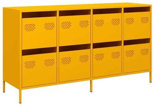 vidaXL Sideboard Senfgelb 135x39x73,5 cm Kaltgewalzter Stahl