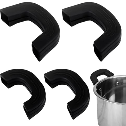 4 Stück Topfgriff Hitzeschutz,Griffschutz Silikongriffe für Töpfe,Anti Hitze Griff für die Küche Handle,Pfannengriff rutschfeste Kochtöpfe,Silikon Griffe für Töpfe Gusseisen,Topfgriffe Silikon