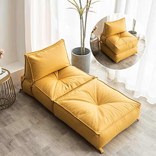 DTLEO Sitzsack Schutzhülle 2-IN-1 Sitzsack Bezug (ohne Füllung) Premium Technisches Tuch Riesen-Sitzsack-Hülle für Memory Foam Füllstoff,Gelb