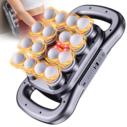 Olubfdh Pistolet de Massage Tissu Profond,Pistolet De Massage Musculaire avec 16 Têtes,9 Modes & 9 Vitesses – Massage Gun Professionnel pour Dos, Épaules,Jambes et Muscles