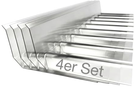 4 Stück - Wandanschluss PVC Sinus 76/18 glasklar für Wellplatten | PROFI QUALITÄT Länge: 670 mm - 9 wellig Maße: 160 x 70 mm, Maueranschluss, Dachabschluss für Wellblechplatten, Terassendach