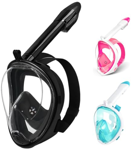 Snorkel Mask Full Face,180°view Snorkeling Gear with Panoramic Design-Compatible Sports Camera, Anti-fog, Anti-leak Technology for a Safe Adults and Kids Snorkeling Experience
