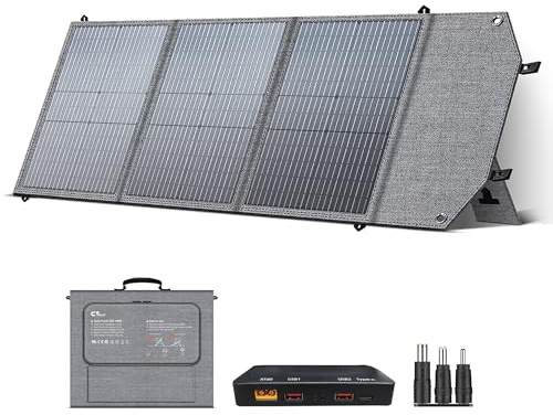 CTOLITY Panel Solar Plegable 100w monocristalino portátil, Células Tipo N Módulo Solar Plegable Portátil Plegable, impermeable, ideal para embarcaciones, camping, caravanas o autocaravanas